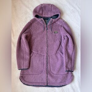 L.L. Bean Purple Hooded Jacket Sherpa